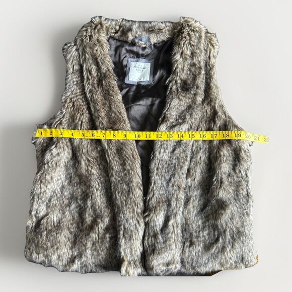 Abercrombie & Fitch Women Faux Fur Open Front Vest Large Soft Animal Size XL - Picture 7 of 8
